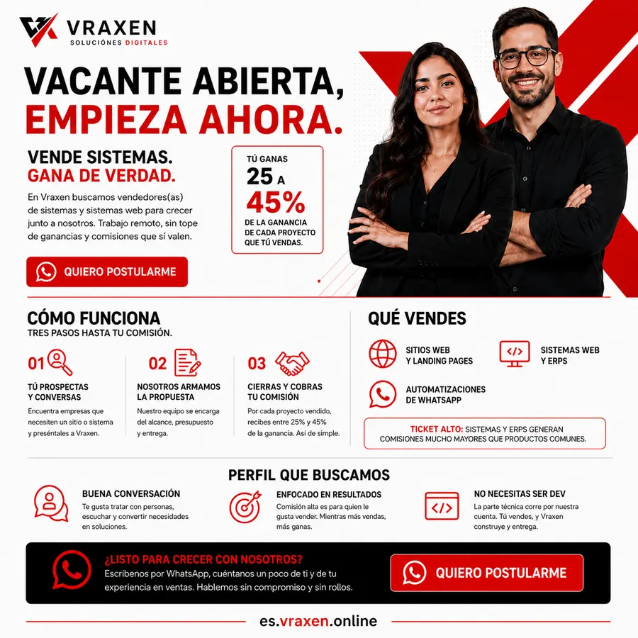 Vacante abierta: vendedor de sistemas
